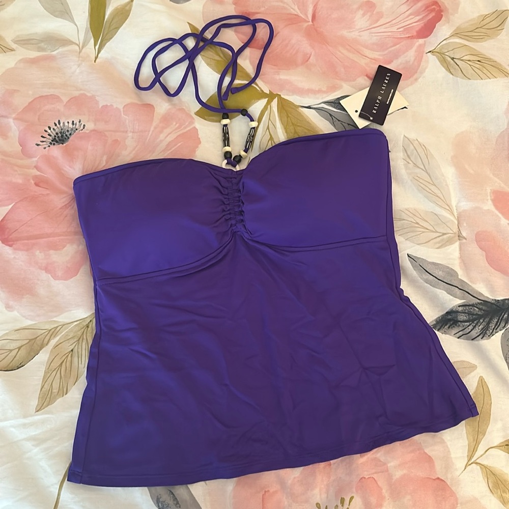Purple Ralph Lauren tankini top. Ralph Lauren bathing suit
